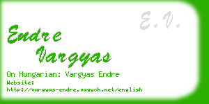 endre vargyas business card